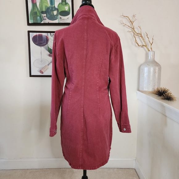 🔥Le Jean Eliza Brown Denim Asymmetrical Hem Shirtdress - Picture 11 of 16